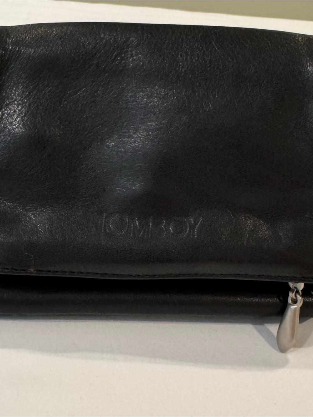 Vintage TOMBOY Black Leather Belt Bag Fanny Pack Waist Pouch Crossbody NWOT